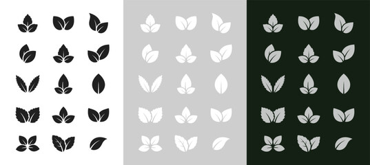 Butterfly icon variations in black white and gray