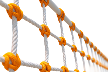 Recreational beach volleyball net for casual play isolated on transparent background