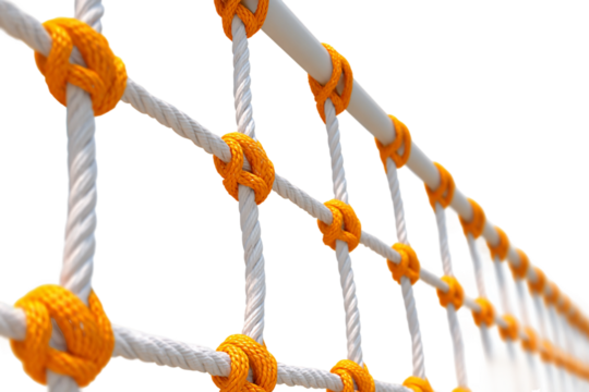 Recreational beach volleyball net for casual play isolated on transparent background - Powered by Adobe