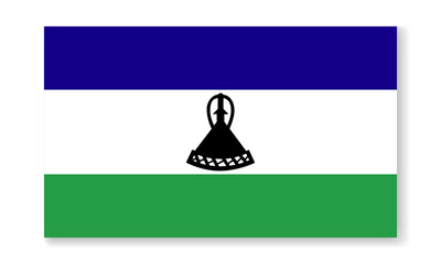 Lesotho national flag in flat style. Vector flat background.