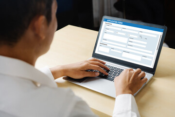 Online application form for modish registration on the internet website