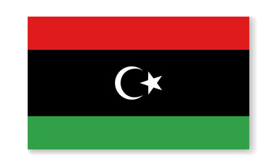 Libya national flag in flat style. Vector flat background.