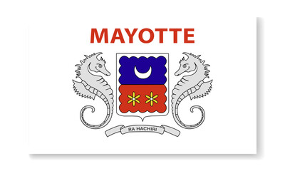Mayotte national flag in flat style. Vector flat background.
