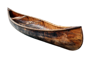 Outdoor canoe equipment ready for water sports isolated on transparent background