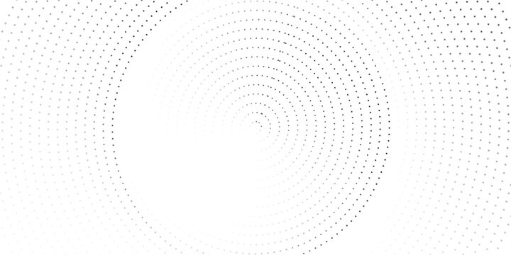 Dotted Concentric circles geometric element. Concentric segments of circles, random lines following a circle path. Dotted halftone Spiral backgrounds. EPS vector illustration