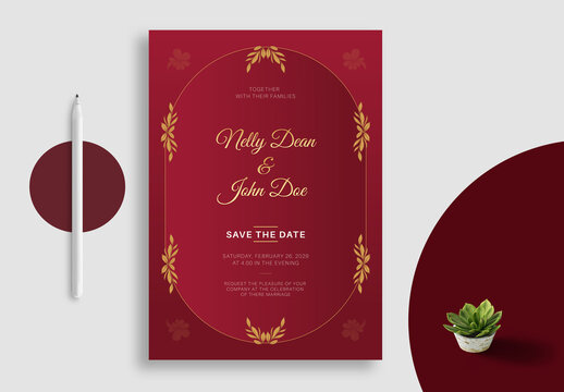 Elegant Wedding Invitation Card Template