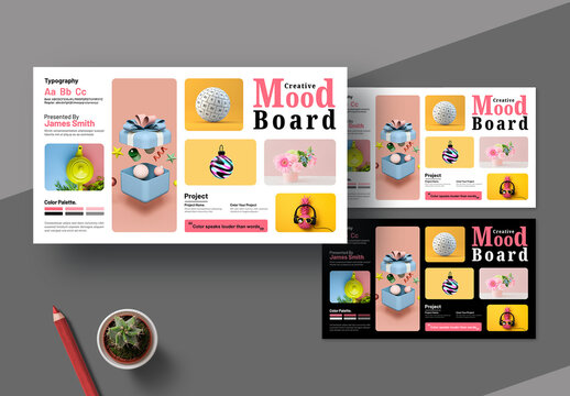 Minimal Mood Board Design Template Layout