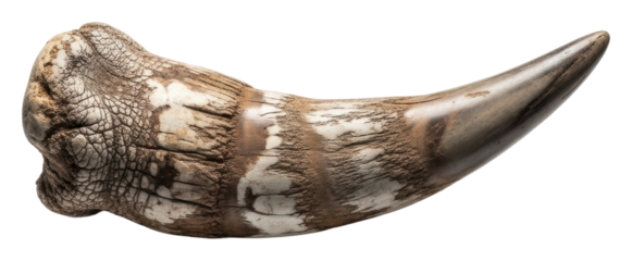 Exploring ancient fossilized tusk natural history museum display isolated on transparent background