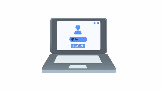 Cybercrime hacker targeting user Account theft .hacking attack . Fishing hook stealing password data from laptop computer. 4k alpha channel animati