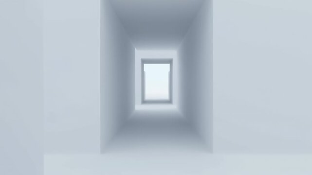 Streamlined Corridor Showcasing Rectangular Window That Creates Tunnellike Perspective And Soft Daylight