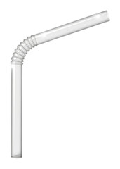 Bending action of a transparent straw in a isolated on transparent background