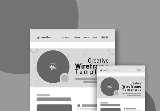 Creative Wireframe Template Design Layout