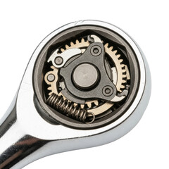 Fixing tools in action ratchet mechanism workshop environment isolated on transparent background