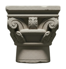 Architectural detail capital design gallery stone isolated on transparent background