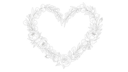 Delicate floral heart wreath with soft blooms and greenery, perfect for romantic occasions