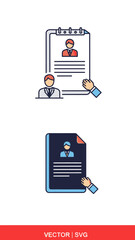 Resume icons illustrating employment and career concepts isolated designs