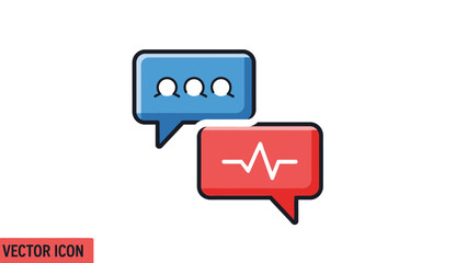 Dialogue bubbles illustration messaging and pulse concept vector graphic