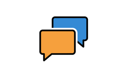 Naklejka premium Dialogue bubbles illustration blue and orange communication symbols