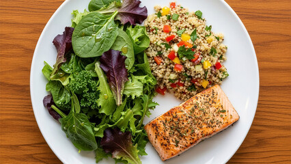 Perfectly portioned plate method meal - Balanced nutrition, portion control - Portion Control Concept