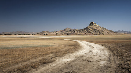 Fototapeta premium A dried up farmland depicting the harsh effects of the reduction in agricultural or farming aid (1)