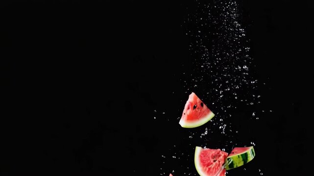 Fallende Melonenst&uuml;cke 