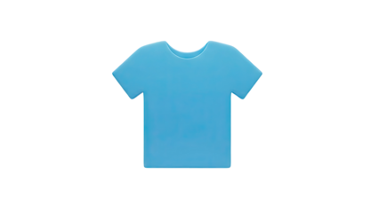 3D Blue T-shirt icon on transparent background