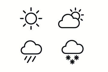 Obraz premium Weather Icons Set Line Style