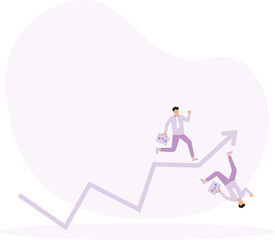 Business failure and aim too high,accident fall from success concept
