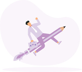 creativity or fun idea and imagination or creative freedom, launch new project or business improvement concept

