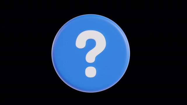 3D FAQ Question Mark Animation | Alpha Channel