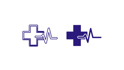 Fototapeta premium Medical cross symbols with ekg waveforms for healthcare and treatment concepts