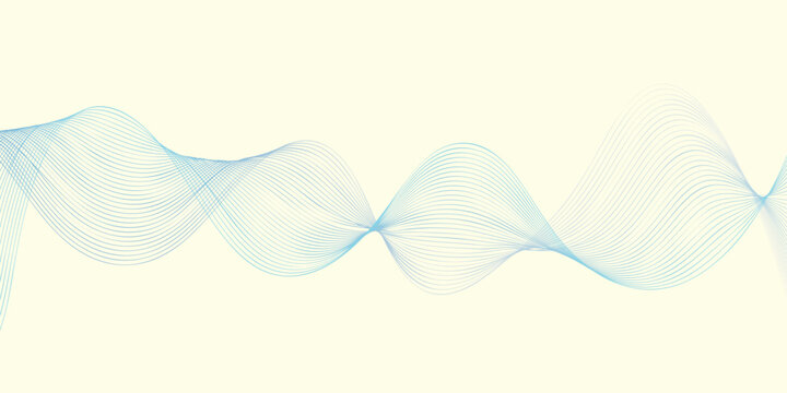 Abstract blue wave vector background design with smoke and curve line pattern