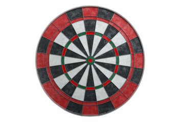 Sports dartboard for competitive dart matches isolated on transparent background