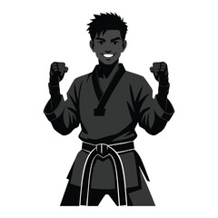 Martial Artist Victory Pose Illustration