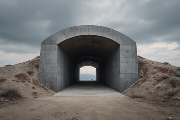 Concrete Tunnel Structure — Minimal Shelter or Passageway