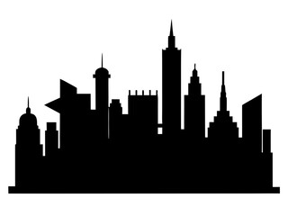 Fototapeta premium Cityscapes & Skylines black silhouette vector