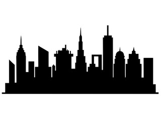 Fototapeta premium Cityscapes & Skylines black silhouette vector