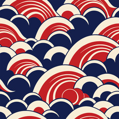 Stylized Japanese Wave Pattern