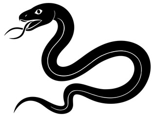 Obraz premium Snake Black Silhouette vector,Snake symbol
