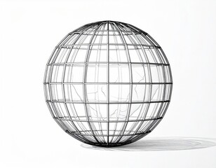Sketch of a spherical cage encompassing a cracked sphere