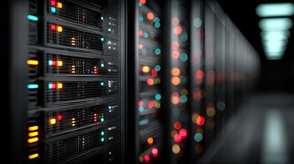 Global Connectivity Concept: Big Data Hardware Environment Blurred Motion