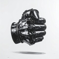 Close-up illustration of a clenched fist in medieval armor