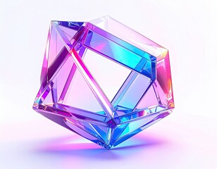 Prism-like, geometric structure with iridescent surfaces