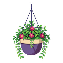 Hanging Flower Pot Illustration