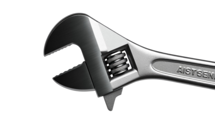Adjustable Wrench on Transparent Background