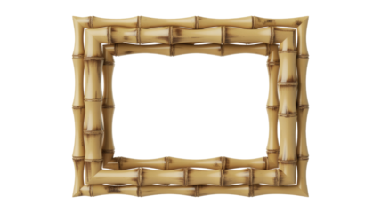 Bamboo Frame on Transparent Background