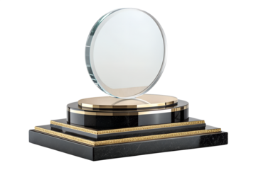 Golden ring in an open box with books and a magnifying glass symbolizing research learning and value