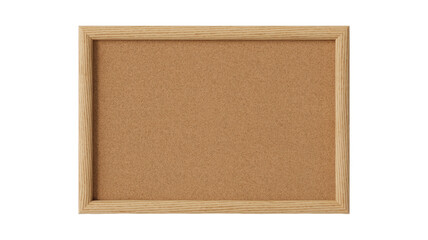 Cork board with wooden frame, isolated