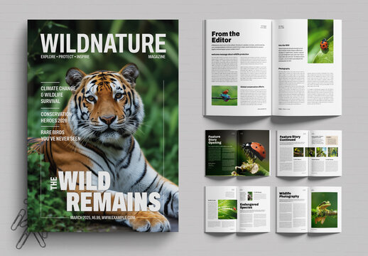 Wildlife Magazine Design Template