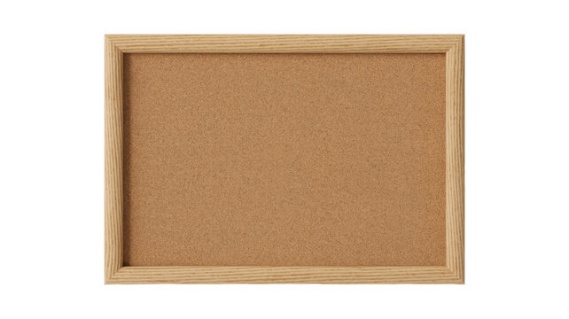 Cork board with wooden frame, isolated